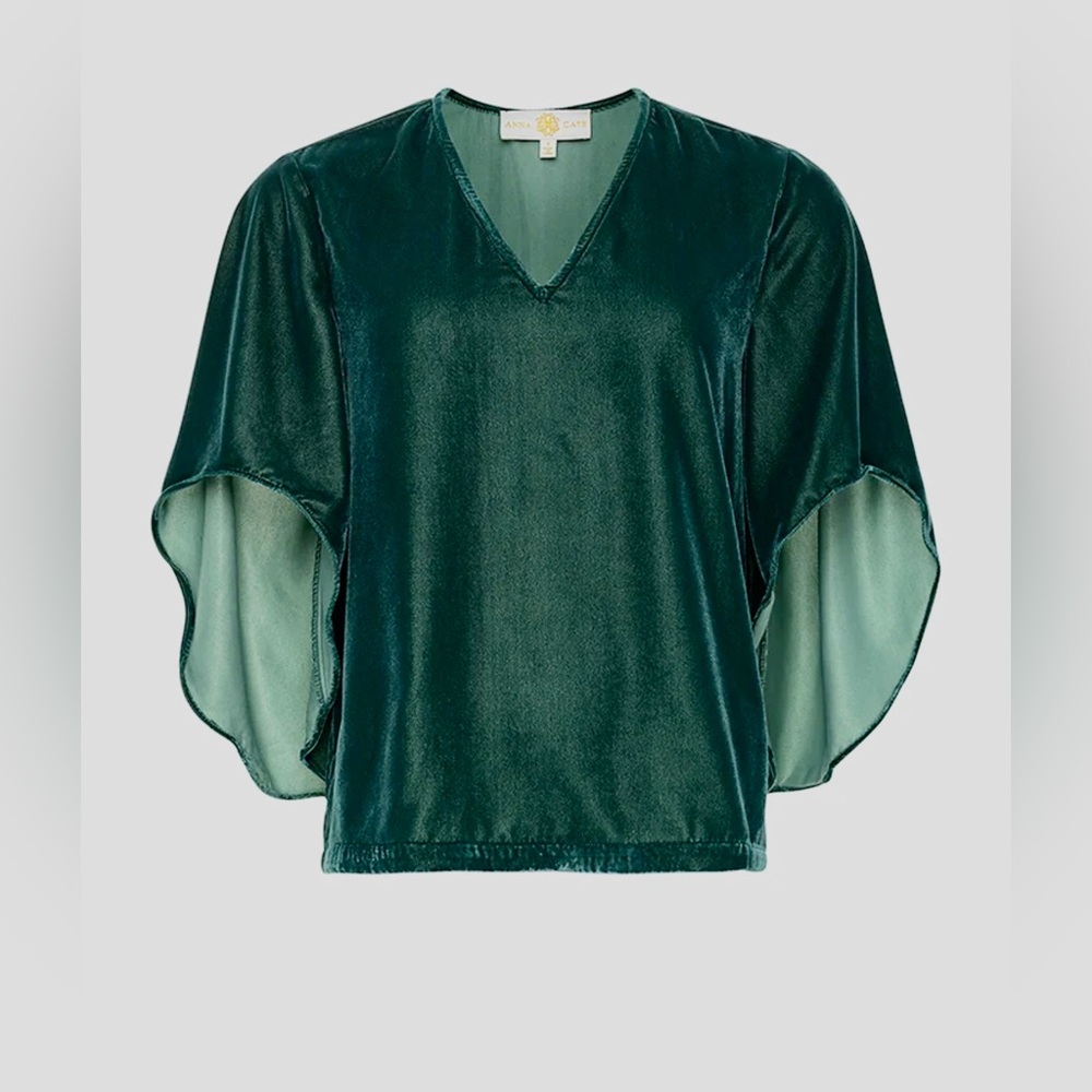 Anna Cate “Nina” Velvet Blouse – Emerald Green Luxe Statement Top 💚